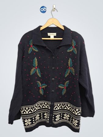 Dressbarn Navy Blue Weihnachtscardigan