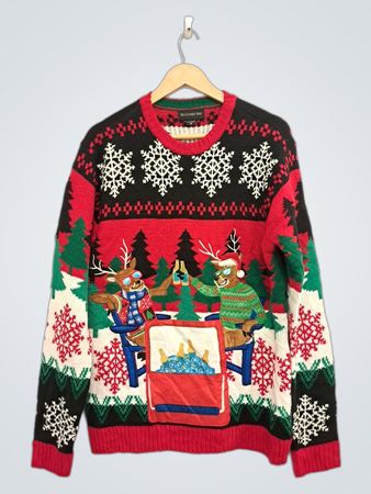Blizzard Bay Herrenhässlicher Weihnachts-Pullover Rentier & Bier