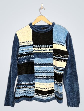 CAROLYN TAYLOR Patchwork Strickpullover