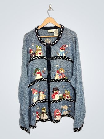 White Stag Damen Strickjacke mit besticktem Schneemann