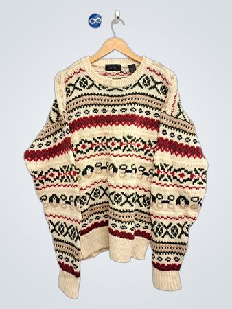 Finalist Herren Rundhals Fair-Isle Strickpullover