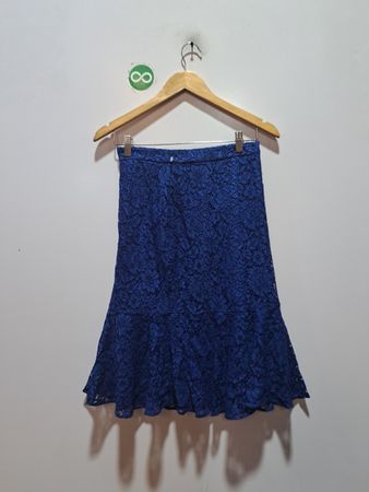 J. Crew Blaues Spitzen-Midirock