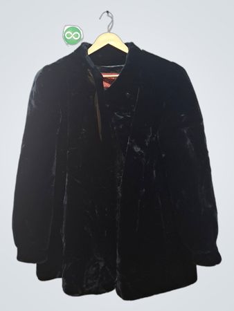 SASSON New York Paris Schwarzer Kunstpelzmantel