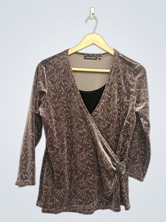 NOTATIONS Women's Velvet Leaf Print Wickeloberteil