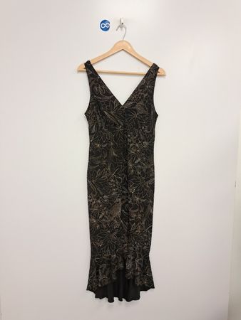 Jessica Black ärmelloses V-Ausschnitt Kleid mit Blumenmuster