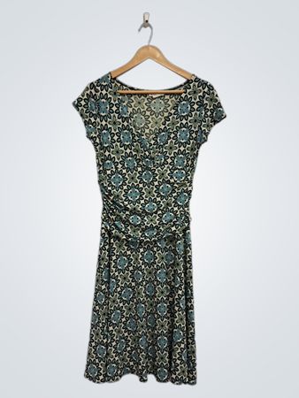 Maggy L Damenkleid mit gerafftem Blumenmuster