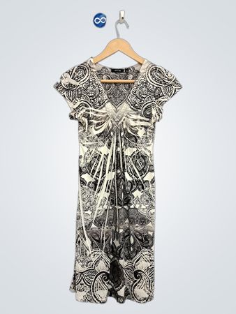 APTS Schwarzes und Weißes Gemustertes Kleid