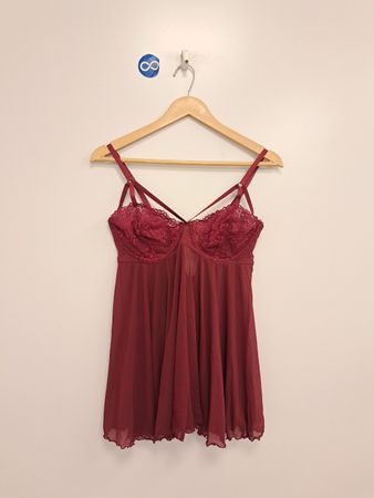 Burgunderrotes Babydoll-Unterwäsche