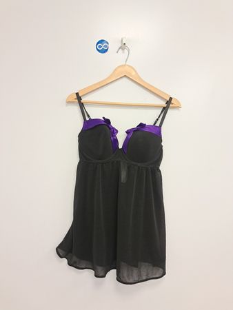 PERFECTLY ME Black & Purple Babydoll Lingerie