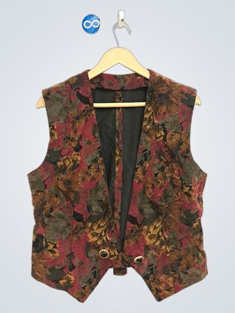 Ärmellose Weste mit Blumenmuster