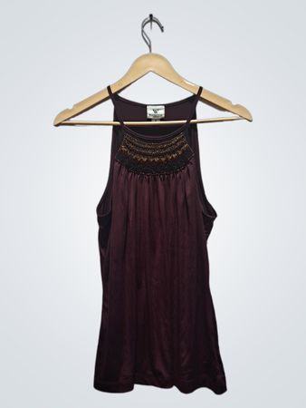 Worthington Frauen Perlenbesetztes Neckholder-Top