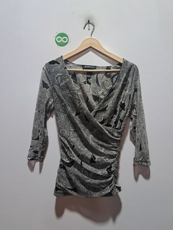 INC International Concepts Petite geraffte Paisley‑Print Bluse