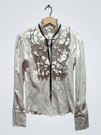 PHARDI Weiße Rüschenbluse