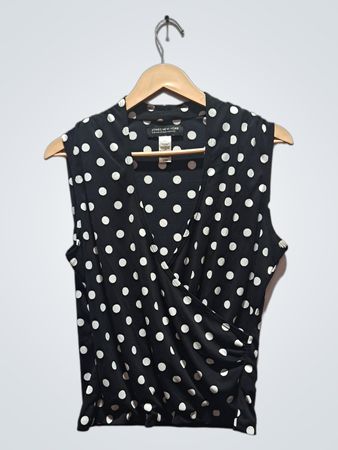 Jones New York Petite Polka Dot Ärmelloses Wickeloberteil
