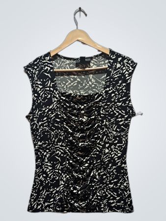 Style & Co. ärmelloses, gerafftes Top mit Print