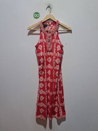 INC International Concepts Rotes, gemustertes ärmelloses Kleid