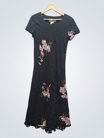 Jessica Howard Petite Schwarzes Blumenkleid