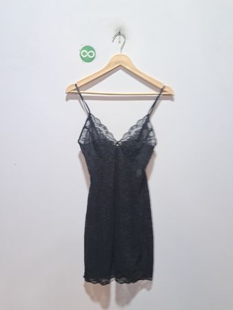 CHRISTINE schwarzes Spitzenunterkleid S/P
