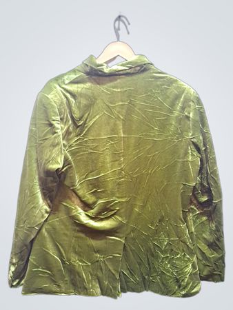 Grüner Samt-Doppelreihiger Blazer