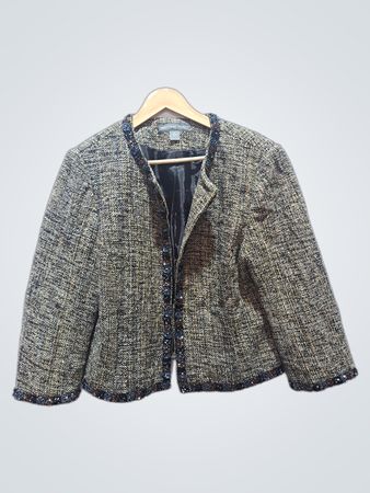 JOSEPHINE CHAUS Damen Tweed-Jacke mit Perlen Größe 12