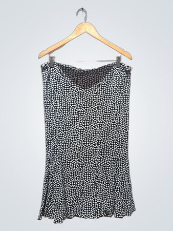 Russell Scott "Signature" schwarzer und weißer Rock mit Polka-Dots