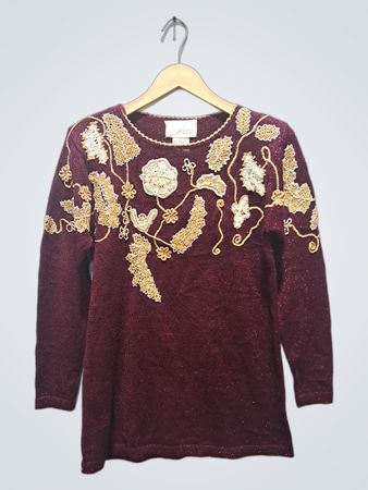 Jaclyn Smith Petite bestickter Feinstrickpullover
