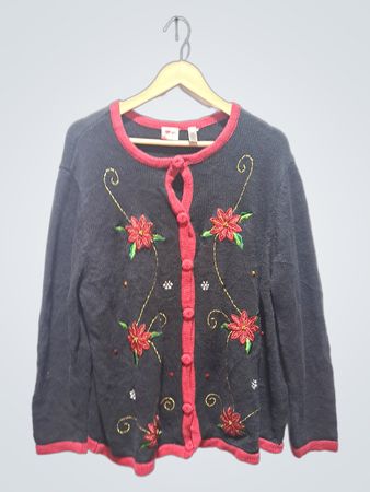 Holiday Traditions Damen Stickstrickjacke