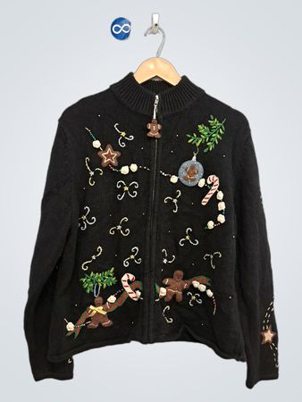 Designers Originals Studio "Foxy" Lebkuchenmann Zuckerstangen Weihnachts-Pullover