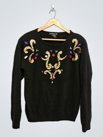 COUNTERPARTS Schwarzer verzierter Pullover