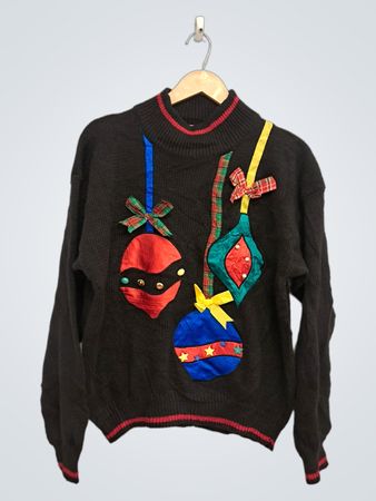 Sheridan Square Schwarzer Weihnachtskugelsweater
