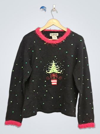 Damenpullover mit Weihnachtsbaum-Pailletten