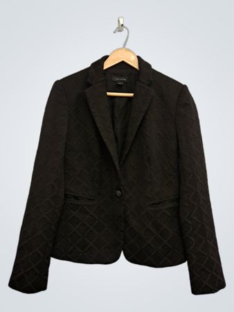 Ann Taylor schwarzer, texturierter Blazer