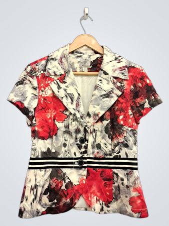 Tristan Damen Kurzarm-Blazer mit Blumenmuster