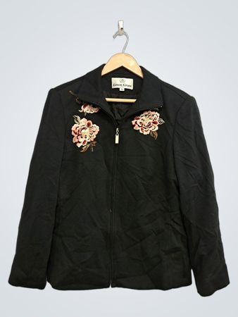 Green Grass Italy Bestickte schwarze Jacke