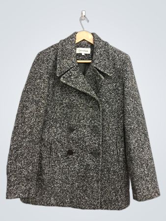 Calvin Klein Zweireihiger Tweedmantel