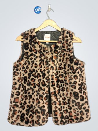 Mädchen Weste aus Kunstfell mit Leopardenmuster