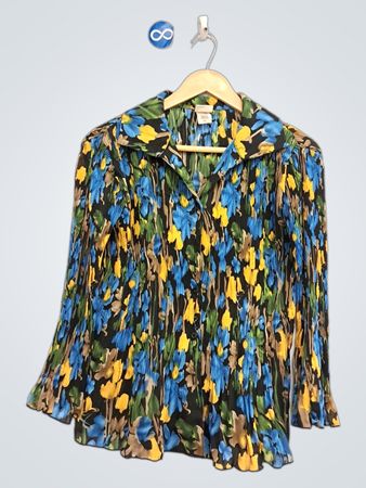 COVINGTON Damen Bluse mit Blumenmuster und Falten