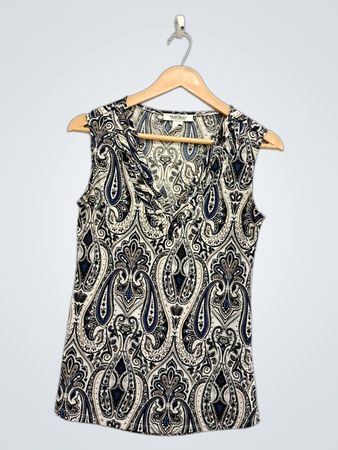 White House Black Market Paisley ärmelloses Top
