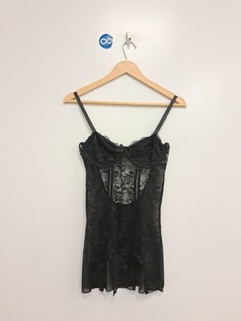 Schwarzes Spitzen-Chemise