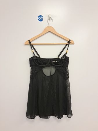OH LA LA CHERI PARIS Schwarzes Spitzen-Babydoll-Dessous