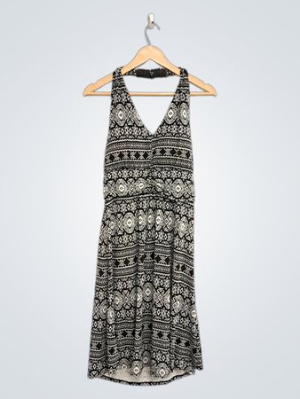Charlie Paige schwarz-weiß gemustertes Neckholder-Kleid