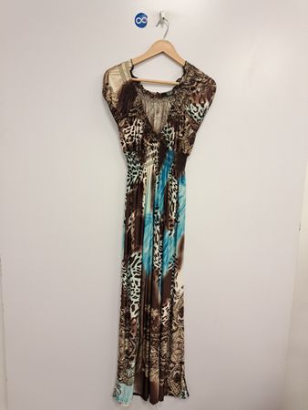 Maxikleid mit abstraktem Print