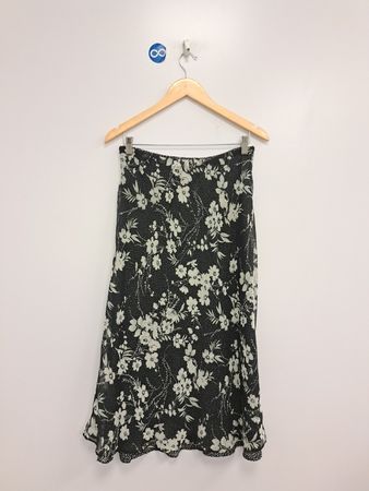 Notations Petite schwarzer Rock mit Blumenmuster