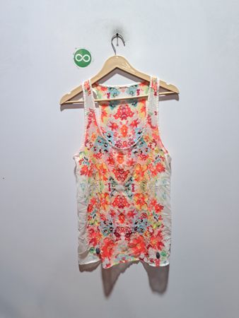 Floral-Print-Trägershirt