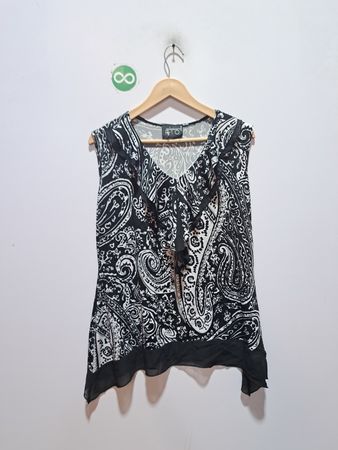 Collection RIO ärmellose Bluse mit Paisley-Muster und Rüschen