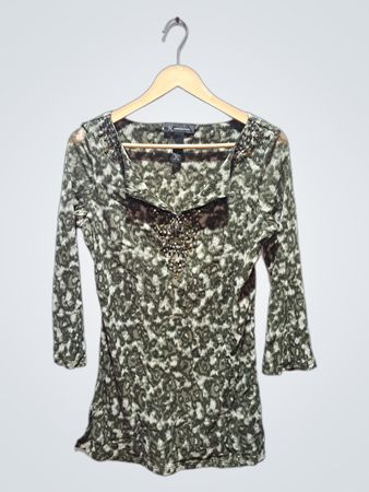 INC International Concepts Women's Printed Embellished Top