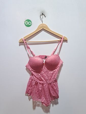 Daisy Fuentes Pink Lace Teddy