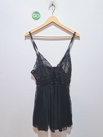 Agent Provocateur Schwarzes Spitzen-Babydoll