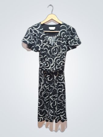 Van Heusen schwarzes gemustertes Midikleid
