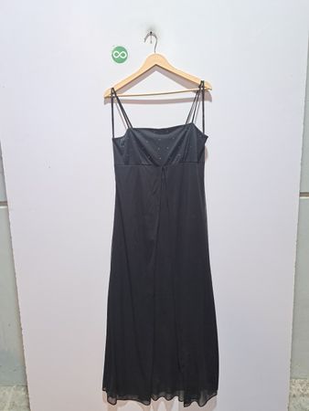 California Concepts schwarzes verziertes Träger-Maxikleid